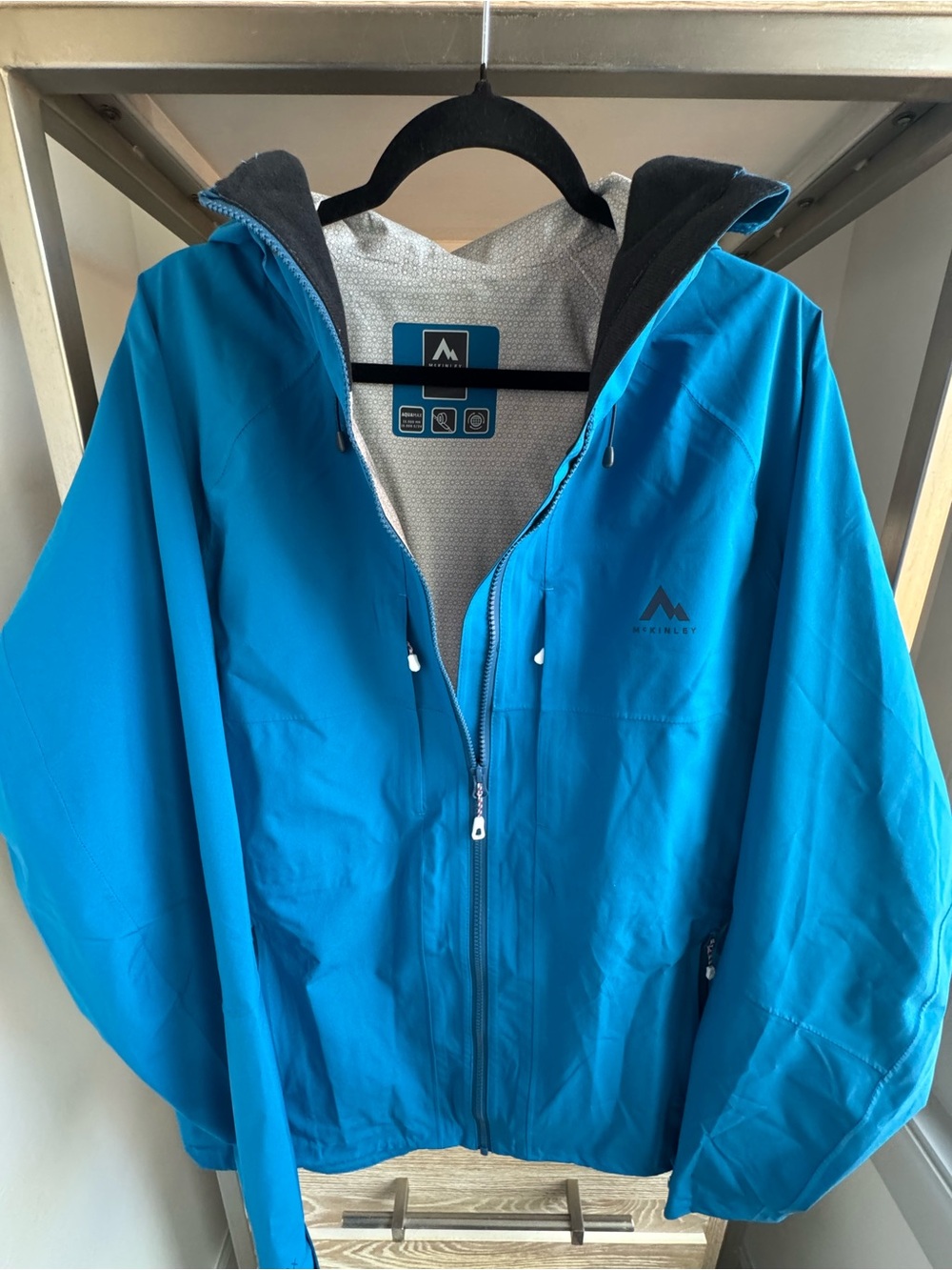 Men's Waterproof Hooded Rain Jacket - Teal Blue